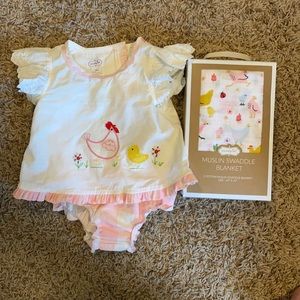 Matching Outfit and Swaddle Blanket